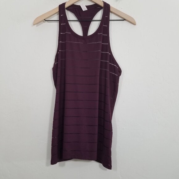 Athleta Stripes Mesh Tank Top Size M - Picture 1 of 5